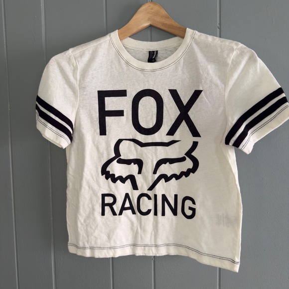 Fox Racing‎ Logo Ringer Tee XS White Black Moto Style Graphic T-Shirt - Picture 1 of 10